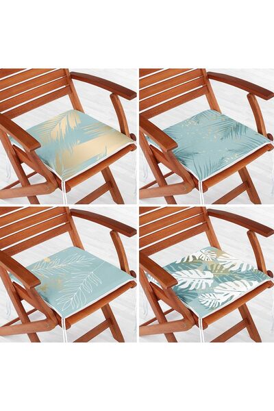 Nish & Royal Set de perne pentru scaune cu fermoar cu motiv din frunze tropic...