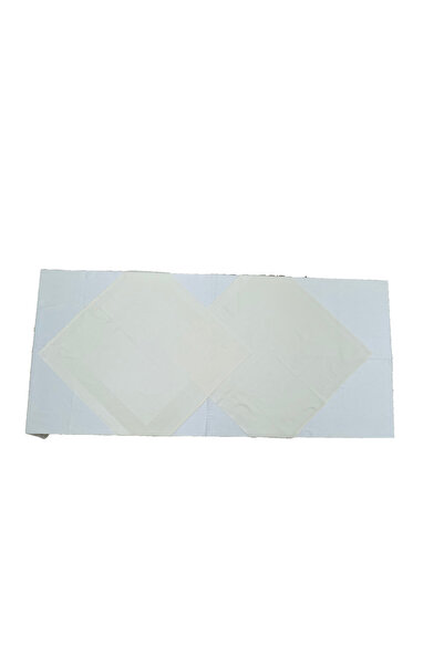 HitDukkan Krem 2 Adet 80cmx80cm ve 130cmx280cm Çift Kat Pamuklu Atlas Kenarlı Masa Örtüsü 3 lü Set