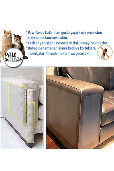 PAWAWAY شريط تدريب القطط ذو وجهين لاصق لأثاث الكرسي والخدش 15x45 سم10 قطع