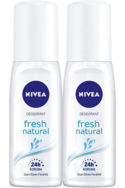 NIVEA Kadın Pump Sprey Deodorant Fresh Natural 75ml Men Pump Sprey Deodorant Fresh Active 75ml X2