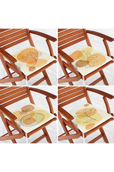 Nish & Royal Set de 4 perne de scaun moderne cu fermoar cu desen onedraw pe p...