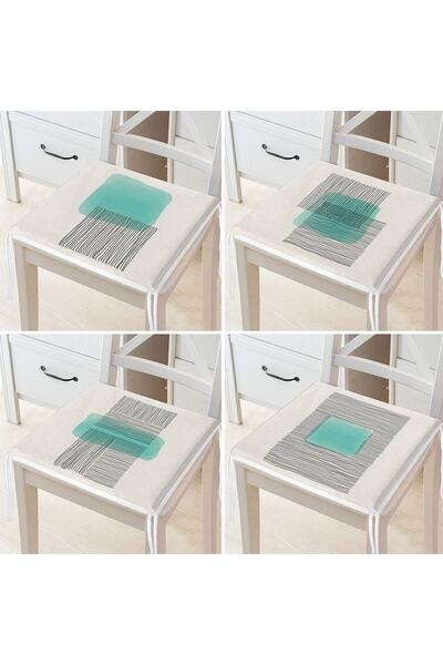 Nish & Royal Set de 4 perne pentru scaune moderne, cu fermoar, cu imprimare d...