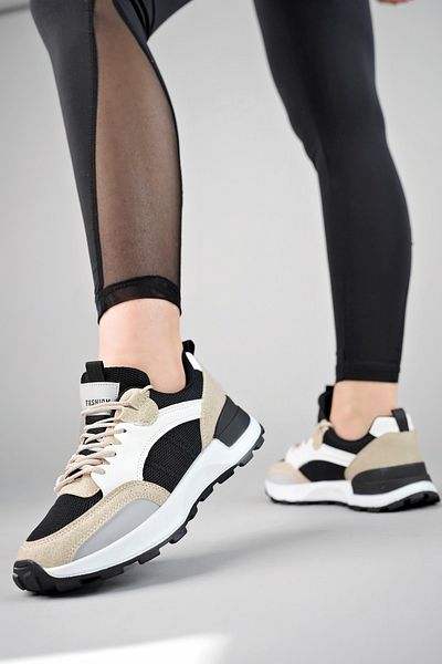 McDark Pantofi sport unisex cu plasă neagră bej