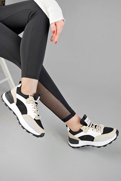 McDark Pantofi sport unisex cu plasă neagră bej