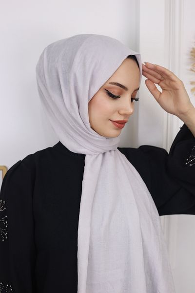 feronis Μοντέλο Hijab Women Bamboo Cashew Shawl _Ασημί Γκρι