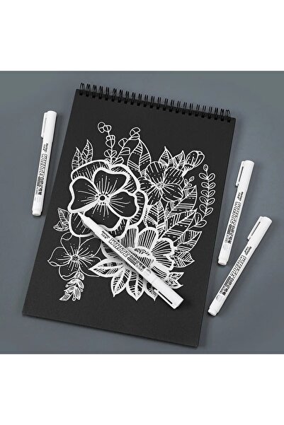 TOUCH SKETC “white Marker Pen 12’li Set | Siyah Ve Koyu Yüzey Için Beyaz Kalem Yüksek Kapatıcı Dekoratif & Hobi