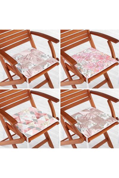 Nish & Royal Set de 4 perne pentru scaune cu fermoar, imprimate digital, cu m...
