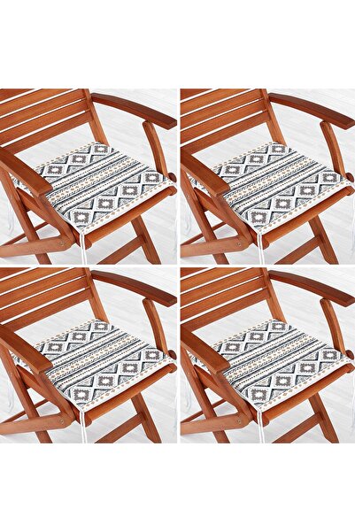 Nish & Royal Set de 4 perne pentru scaune moderne, cu fermoar, imprimate digi...