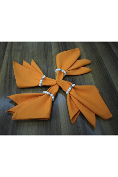 paris in paris 4 bucăți șervețele de serviciu din țesătură de culoare portocalie cu inele perle țesătură de in de rață de prima calitate (țesătură fără pantaloni)