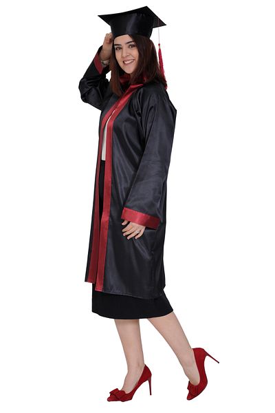 Mezuniyetshop Graduation Cap Cubbe High School Black Claret Red