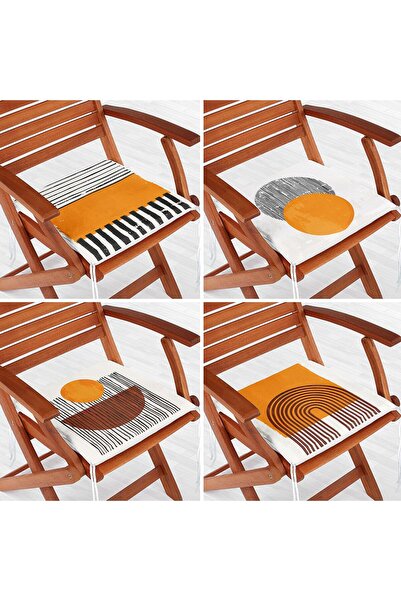 Nish & Royal Set de 4 perne pentru scaun cu fermoar, cu design special, impri...