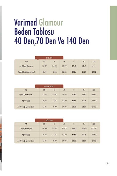 Varimed 2141 Varimed Glamour 70 Den Külotlu Kapalı Burun Destek Çorabı