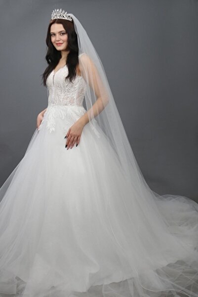 paris in paris طرحة فستان الزفاف تول حرير عالي الجودة مع مشط طول 240 سم عرض 3...