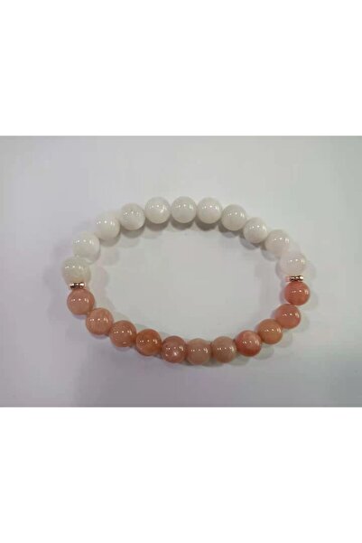 Generic Brand Moon Stone & Sun Stone Natural Stone Bracelet 8mm