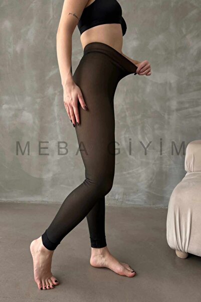 MEBA Model Kadın Siyah Ten Görünümlü Içi Peluşlu Sıcak Tutan Kalın Termal Tayt