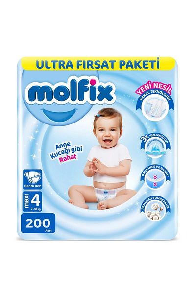 Molfix Baby Diapers Ultra Opportunity Package Size 4 200 Pcs