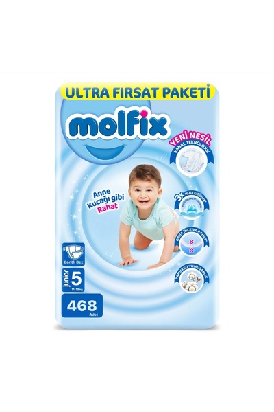 Molfix Bebek Bezi Ultra Fırsat Paketi 5 Numara 468'li