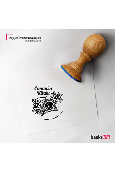 Baskı Life Fotoğraf Makinesi Kişiye Özel Kitap Damgası Kitap Mührü Kaşe Kitap...