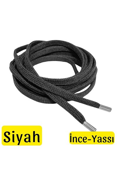 ipekbazaar 120 Cm Flat Laces, 60cm-350cm Desired Length Metal Tip Corded Shoelaces, 1 Pair