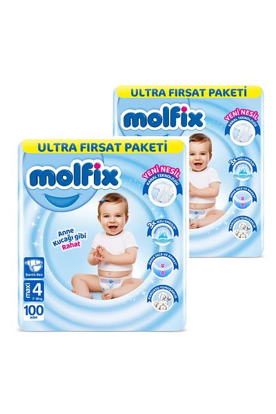 Molfix Baby Diapers Ultra Opportunity Package Size 4 200 Pcs