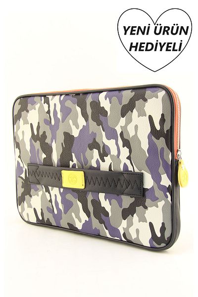HNB (HANDBAG GIFT) Purple Camouflage Macbook Air Pro 13 &14 Inch Compatible Computer Laptop Case