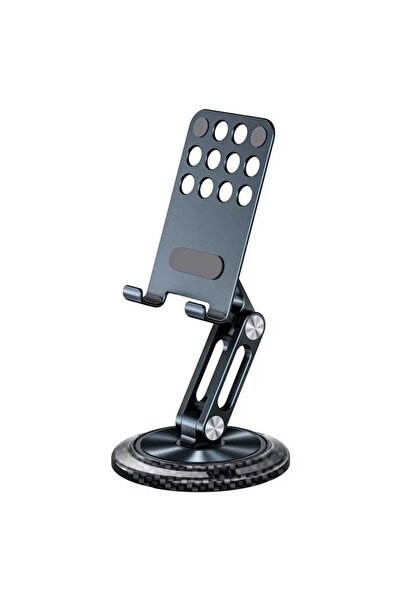 Asfal Fiber Carbon Portable Aluminum Phone Holder Foldable 360° Rotating Desktop Tablet Holder