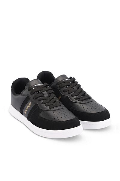 Slazenger Women's Black-White 4 Seasons Anti-Sweat Breathable Orthopedic Anti-Slip Flat Sole Light Comfortable Style Sports