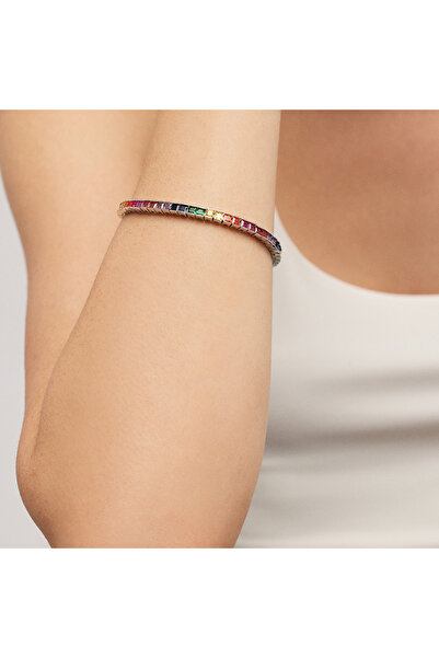 Merano Design Rainbow Kare Taşlı Bileklik