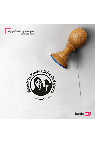 Baskı Life Hayalet Kişiye Özel Kitap Damgası Kitap Mührü Kaşe Kitap Mühür Öze...