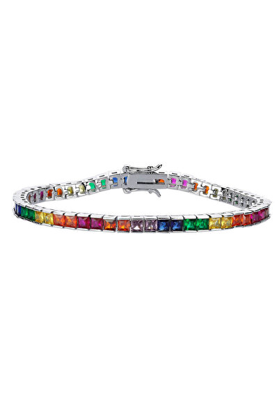 Merano Design Rainbow Kare Taşlı Bileklik