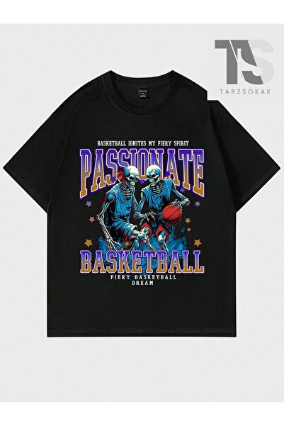 Tarzsokak Ανδρικό μπλουζάκι Street Life με χαλαρή εφαρμογή και στάμπα με κείμ...