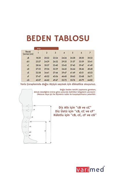 Varimed 3210 Premium CCL2 Orta Basınç Diz Altı Açık Burun Normal Boy Çorabı
