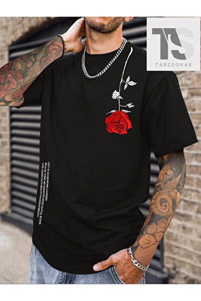 Tarzsokak Tricou grafic cu flori și slogan pentru bărbați Homme