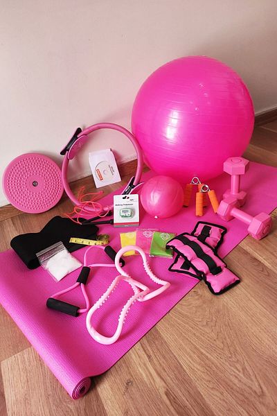 Jet Full Pilates Set at Home Pilates Ball Mat Circle Slimming Belt Dumbbell Twister Yoga Plates Set
