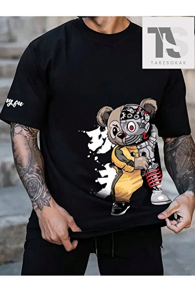 Tarzsokak Ανδρικό μπλουζάκι με γραφικά κινούμενα σχέδια και γράμματα