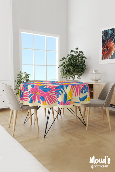 Moud's Šareno letnje cveće Sa deznom Okruglo Antilop Bezbrižno Stolnjak