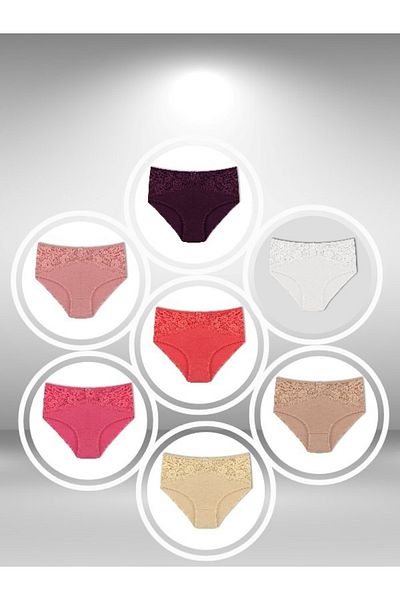 ŞahTan Reverse V Lace 7 Pack Bato Women's Panties