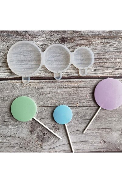 Getshop قالب سيليكون للكيك والشوكولاتة والمصاصة على شكل دائرة ثلاثية Gt1494