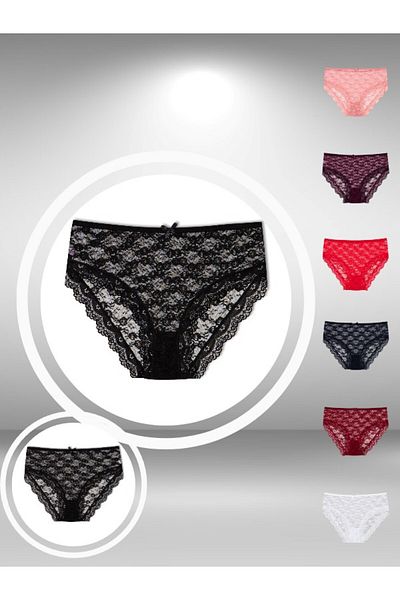 ŞahTan High Waist Lace Large Size Women's Panties