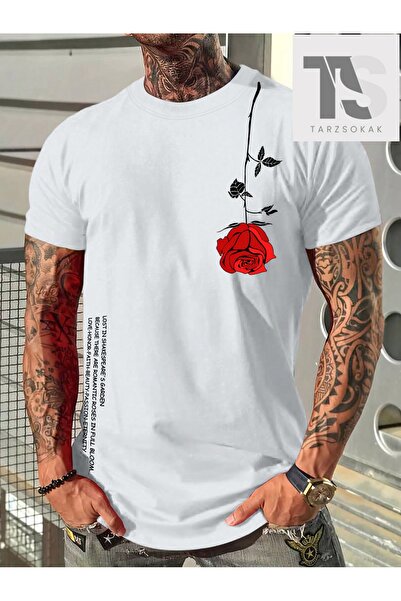 Tarzsokak Ανδρικό μπλουζάκι Homme με φλοράλ σχέδια και γραφικά με σλόγκαν