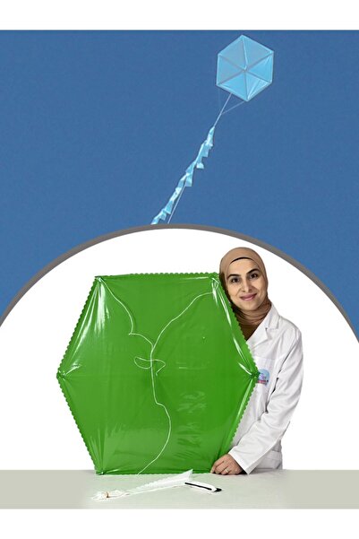 GÜLEN UÇURTMA Naylon Altıgen Uçurtma / Düz Renk