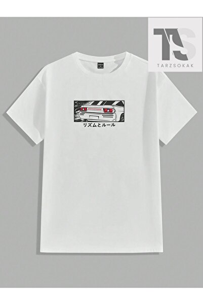 Tarzsokak Ανδρικό μπλουζάκι με γραφικά αυτοκινήτων και ιαπωνικών γραμμάτων Hy...