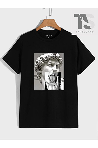 Tarzsokak Ανδρικό μπλουζάκι Street Life με γράμματα και αστέρια