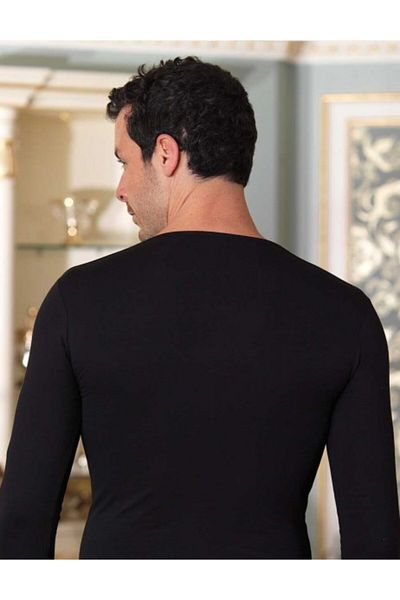 Şahinler E071 Men's Lycra Long Sleeve Crew Neck Single Jersey Tank Top