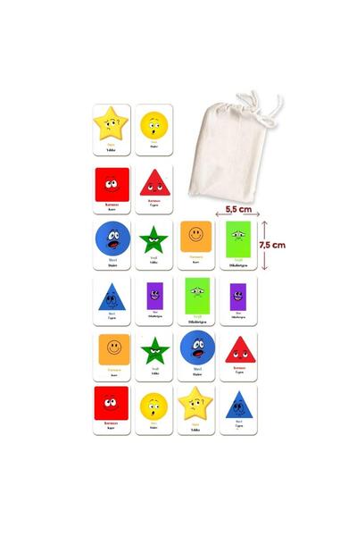 Hediye Vakti أنا أتعلم الأشكال والألوان، بطاقات مطابقة خشبية، لعبة الذاكرة، ب...