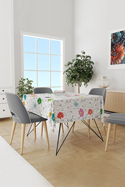 Moud's مفرش طاولة منقوش من الجلد السويدي من سلسلة فلاور