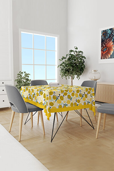 Moud's مفرش طاولة من جلد الغزال بنقشة الليمون