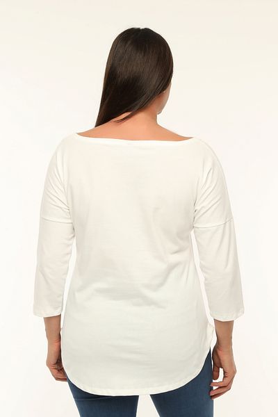 Curvy Trend Plus Size Sun Flower Printed Wide V-Neck Half Sleeve Oval Slit Blouse