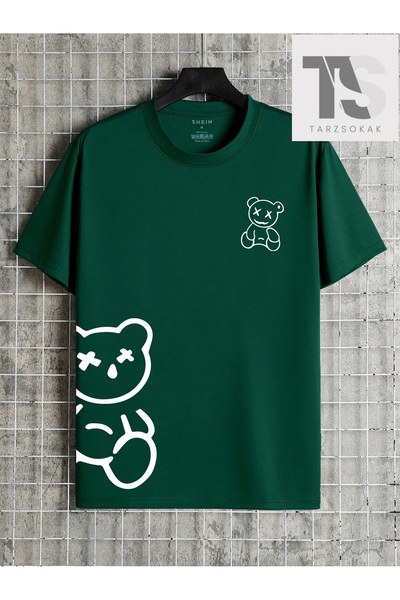 Tarzsokak تي شيرت رجالي بأكمام قصيرة ورقبة دائرية مطبوع عليه رسوم كارتونية