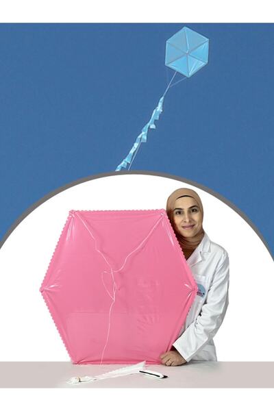 GÜLEN UÇURTMA Naylon Altıgen Uçurtma / Düz Renk
